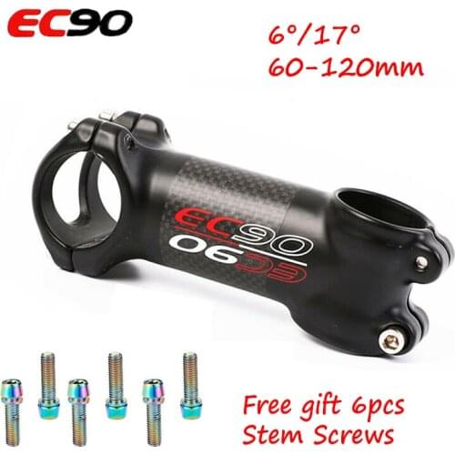 EC90 Carbon 31.8mm handlebar stem 6/17degrees MTB bike stem 60-120mm mountain bicycle M5 stem screws bicycle parts Accesorios