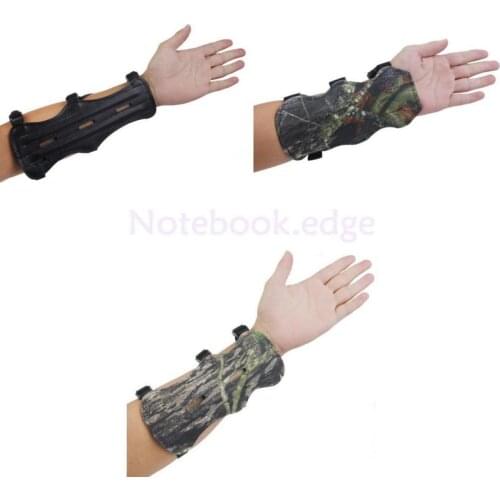 1Pcs Leather Bow Arm Guard Hand Glove 3 Straps Hand Protection Archery Armband Sleeve for Outdoor Shooting Hunting Accessories