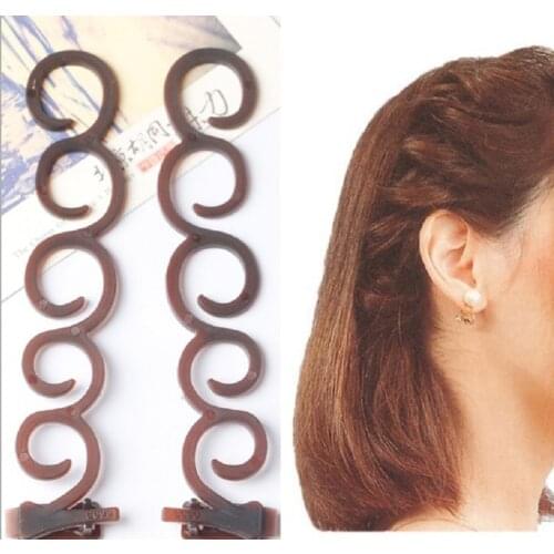 2Pcs Fashion Women Magic Hair Twist Centipede Styling Braid Clip Stick Bun Maker DIY Tool Hair Accessorie Hair Band