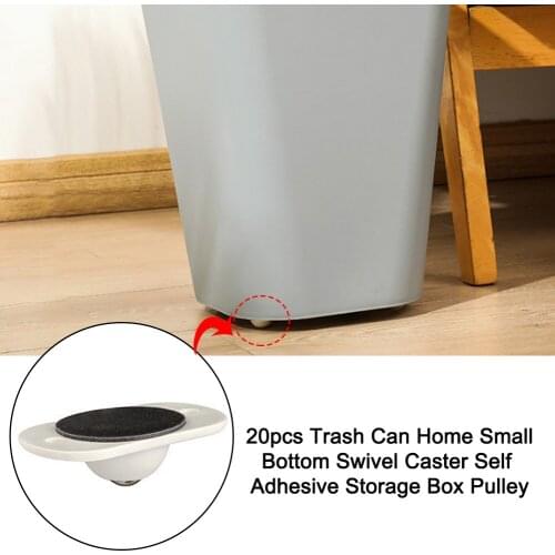 20pcs Self Adhesive Wheels Trash Can Swivel Caster 360 Degree Rotation Storage Box Pulley Home Hardware Universal Cabinet Drawer