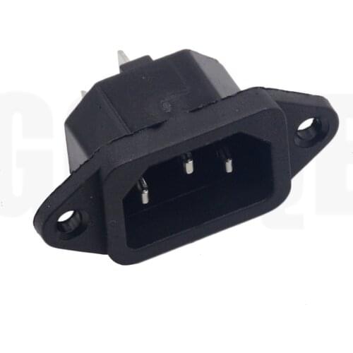 AC 250V 10A 3PCS 3P IEC320 C14 Male Plug Panel Power Inlet Sockets Connectors