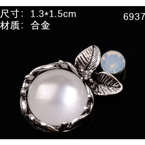 50pcs/lot Anti-silver color Eye Cat Stone Opal Charm Flower Pendants For Clothing DIY Jewelry Making Finding Charms Accessories