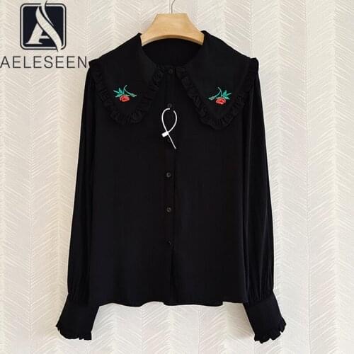 Черные блузки AELESEEN China At AliExpress