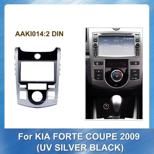 Car Only Frame Audio Fitting Adaptor Dash Trim Facia Panel for KIA Forte Coupe 2009 UV SILVER BLACK Trim Refitting Outter Panel