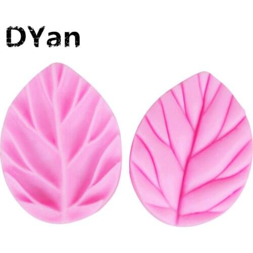 Free Shipping Leaf Rose Leaves Silicone Molds Fondant Cake Chocolate Mold Kitchen Baking Cake Border Decoration Tools A1420