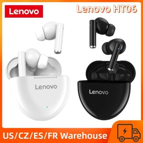 Lenovo HT06 Wireless Headset Noise Reduction BT Headphones with Mic In-ear Sports Earbuds HiFi Sound Quality Ultra-low Earphone