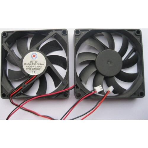 36 pcs Brushless DC Cooling Fan 9 Blade 5V 8015s 80x80x15mm 2 Wires Black