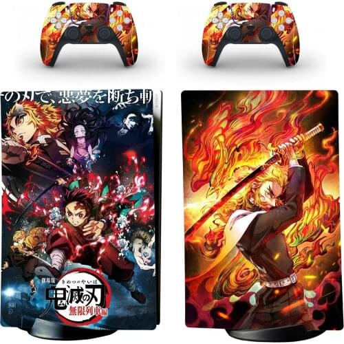 Demon Slayer Kimetsu No Yaiba PS5 Digital Skin Sticker for Playstation 5 Console & 2 Controllers Decal Vinyl Protective Skins
