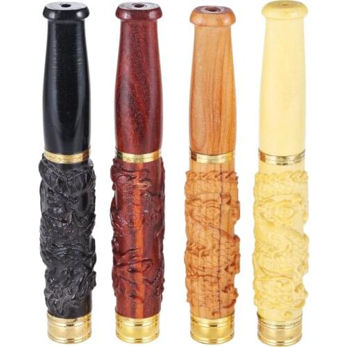 98mm Sandalwood Cigarette Holder Handmade Carved Double Filter Cigarette Holder Pipes Smoking Pipe Tobacco Pipe Mouthpiece Smoke