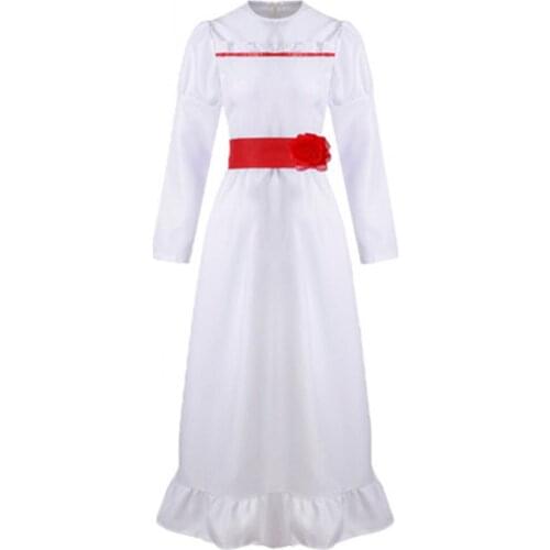 Anime Child‘s Play -Annabelle Cosplay Costume White Dress Halloween Carnival Suit
