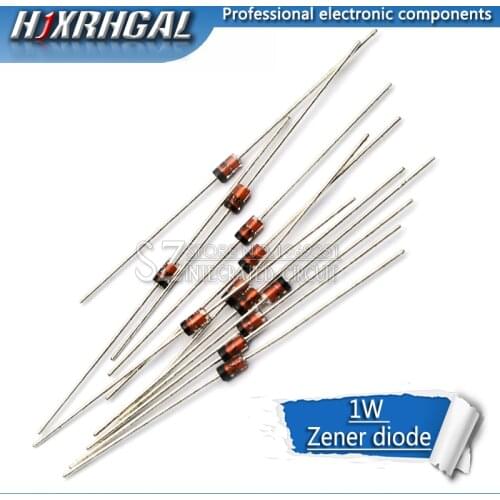 100pcs 1W Zener diode DO-41 16V 18V 20V 22V 24V 27V 30V 33V 36V 39V 43V 47V 51V 56V 62V 68V 75V 1N4746A 1N4749A 1N4756A 1N4748A