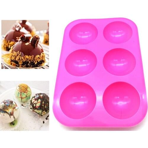 Pink Medium Semi Sphere Silicone Mold,Baking Mold for Making Hot Chocolate Bomb, Bakeware Sets,Cake, Jelly, Mousse