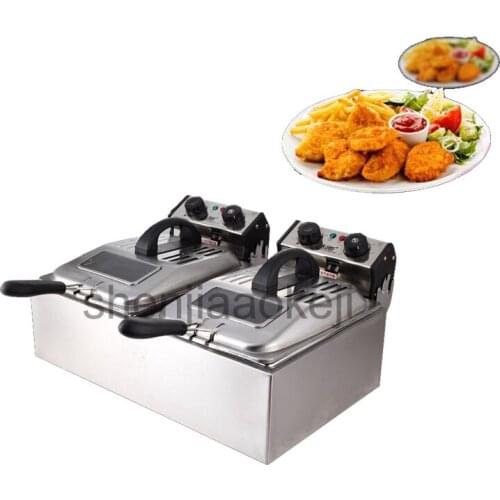 SZ-6BX2 Smoke-free time electric fryer two - cylinder electric fryer commercial large - capacity frying machine 220V 5600W 1PC