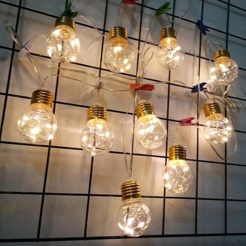 4M 10LED Festoon Globe Ball Fairy String Light Battery Powered Outdoor Copper Wire Fairy Light For Wedding Party Garland