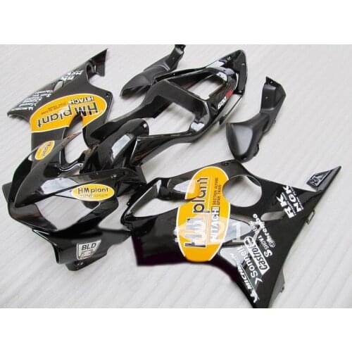 Injection mold Fairing kit for pe CBR600F4I 01 02 03 CBR600 F4I 2001 2002 2003 ABS black orange Fairings set ST66