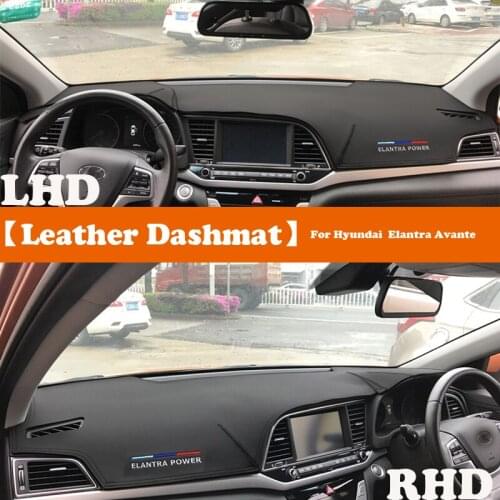 Leather Dashmat Accessories Car-Styling Dashboard Covers Pad Dash Mat Sunshade Carpet For Hyundai Elantra Avante 2016-2019 2020