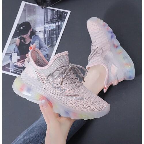 New sneaker for women Comfortable and breathable rainbow soles walking shoes Sports casual shoes Summer running non-slip shoes