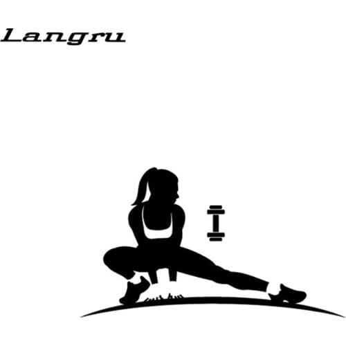 Langru Fashion Fitness Sports Girl Lifestyle Jogging Silhouette Decal Vinyl Car-Styling Decorative Jdm