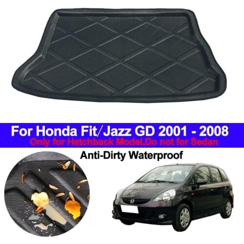 Car Rear Boot Cargo Liner Tray For Honda Fit Jazz GD 2001 - 2008 Hatchback Trunk Luggage Floor Mats Carpets Pad 2007 2006 2005
