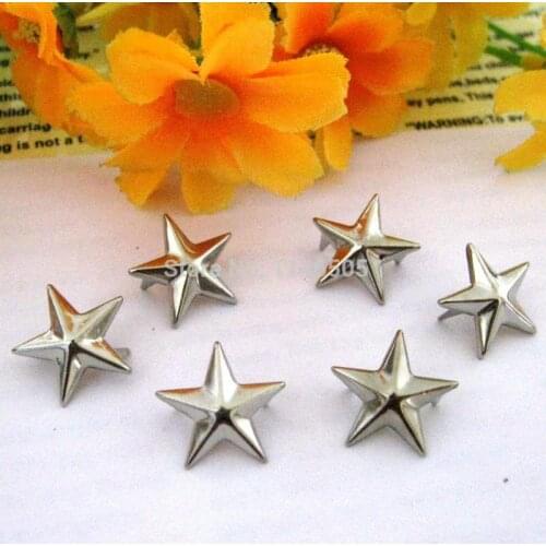 50pcs 15mm metal Silver / Golden Plated Star Rivet Spike Stud Punk DIY Dropshipping Punk Rivet for Clothes Decorative