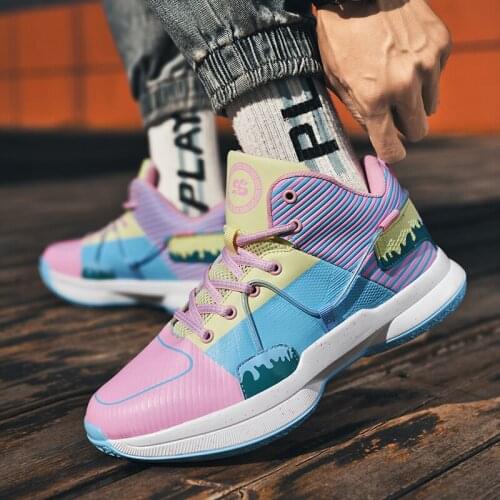 New mens color matching running shoes wear-resistant basketball shoes casual increased lace-up sneakers Zapatos Hombre Zapatos