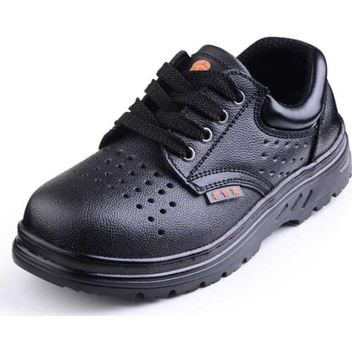 Mens casual breathable steel toe covers working safety shoes worker summer tooling security shoe soft leather safe boots zapato