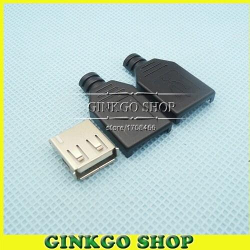 150sets/lot 3 in 1 2.0 USB Female plug sets, USB Female Jack sets DIY USB sockect Connector Free shipping