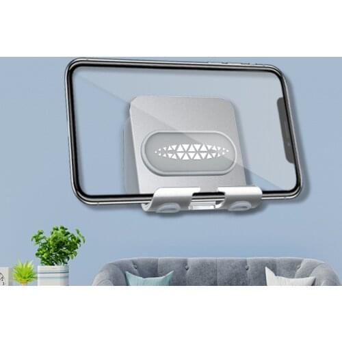 Bathroom Rack Wall Mounted Holder for iPad Phone Rotation Adhesive Storage Broom Hanger Hook Racks Kitchen Bathroom Organizer