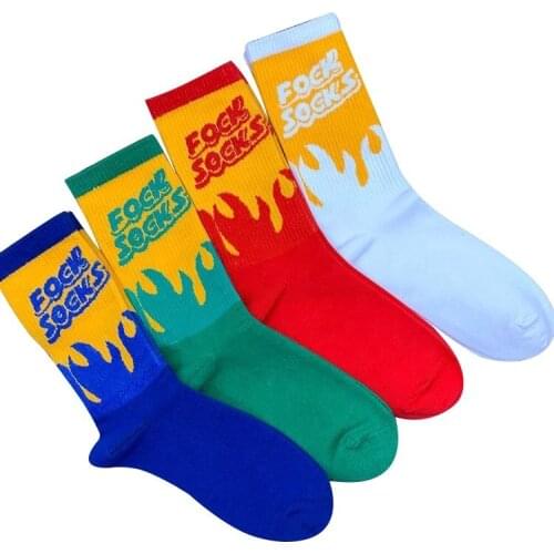 New Alphabet Stripes Hip Hop Street Cotton Socks Fashion Skateboard Long Tube Crew Socks