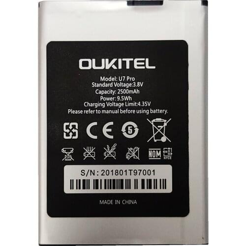AZK New 2500mAh battery for Oukitel U7 Pro BQ BQS-5505 Amsterdam / BRAVIS A551 Atlas phone Battery High Quality