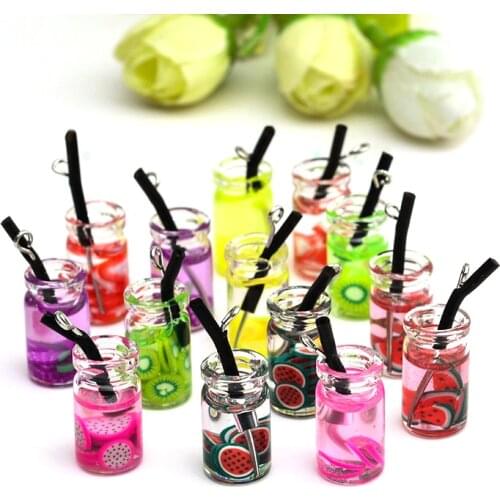 5pcs Watermelon Mixed Strawberry Fruit Resin Charms Cute DIY Findings Creative Keychain Earrings Pendants Jewelry Making