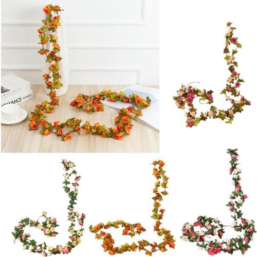 45 Flowers 8Ft Artificial Silk Rose Flower Hanging Garland Vine Wedding Decor