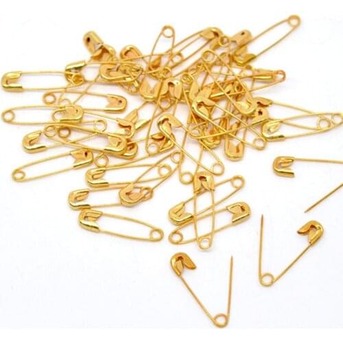 1000Pcs Gold Plated Safety Pins Findings Fit Brooch/garment accessories 19x5mm