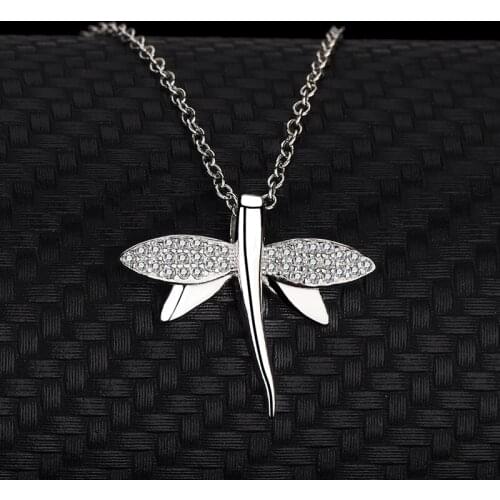 S925 Sterling Silver Little dragonfly Ladies Secklace Europe And The United States Country style Simplicity Pure and fresh