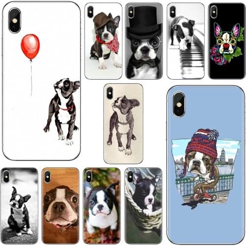 Silicone Skin Cover For Samsung Galaxy A10 A30 A40 A50 A60 A70 a12 a31 a41 a51 a71 a20e a21s M30 boston terrier pet dog puppies