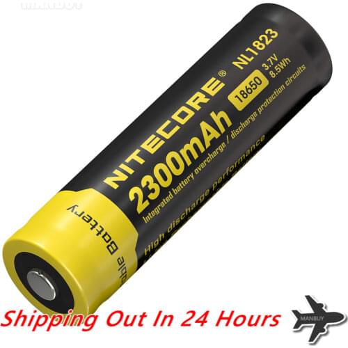 Top Sales NITECORE NL1823 NL183 18650 2300mAh 8.5Wh High Discharge Performance Li-ion Protected Rechargeable Battery Button Top
