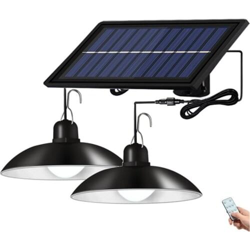 Outdoor Solar Bulb Pendant Light Solar Powered Light Double Single Head LED Solar Lamp Waterproof Lighting for Garden Decoration