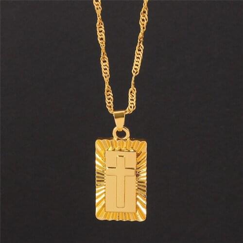 Unisex Cross Necklace for Men Fashion Pendant Long Chain 2021 Trend Party Necklace Women Crosses Punk Jewelry Gift