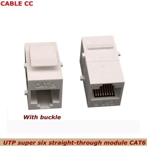 UTP super six straight-through module CAT6,RJ45 LAN Internet Ethernet Cable Splitter Connector Adapter Extender Cat6/Cat5e