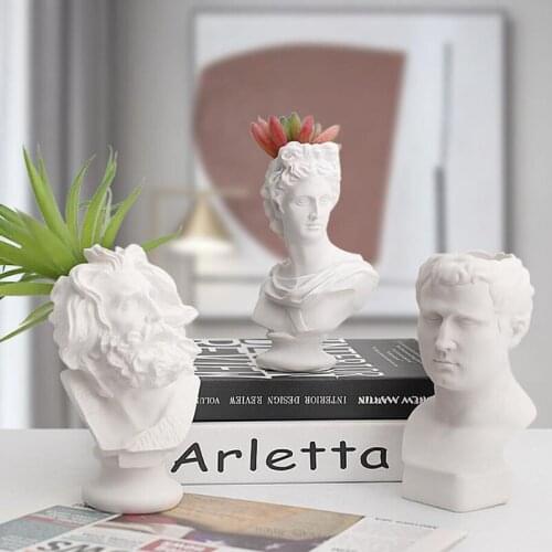 Resin Vase Home Decor Flowers Vase Statue Pen Holder Flowerpot Storage Box Sculpture Wedding Decoration Greek Roman Style