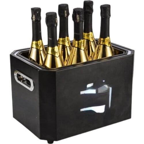 High Premium Double Wall LED Ice Bucket Champagne Wine 6 bottles