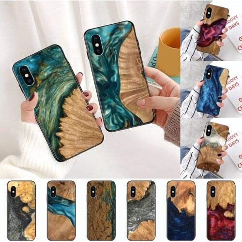 Traveler Protective Wood Resin art Phone Case for iPhone 11 12 pro XS MAX 8 7 6 6S Plus X 5S SE 2020 XR