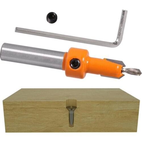 1 Pieces Woodworking Countersink Router Bit 8mm Shank Wood Milling Cutter Step Drill Bit For Screw Size 2.8mm-4mm Taper Hole