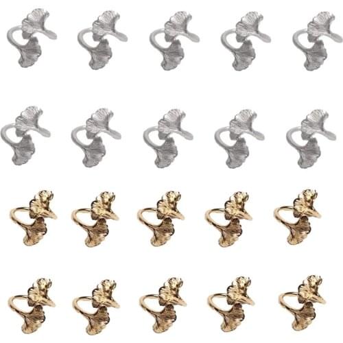 10Pcs/Multi Napkin Button Ginkgo Leaf West Napkin Ring Cloth Ring Metal Napkin Ring Hotel Dining Table