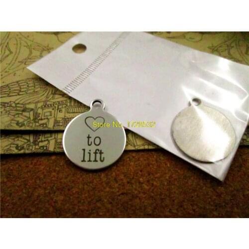 10pcs-stainless steel Charms "love to lift " DIY Charms Pendants for necklace/bracelet/keychain DIY jewelry