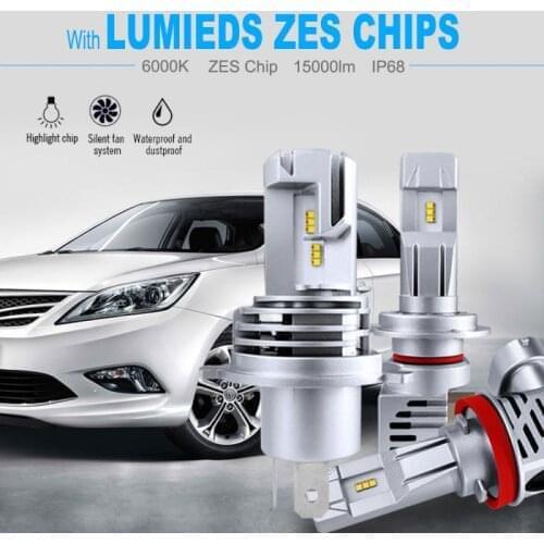 2pcs Car Mini H7 LED Headlight 60W 12000LM Canbus Led H4 H7 HB2 H8 H9 H11 HB3 9005 HB4 9006 6000K ZES Chip Hi/Lo Beam Bulbs Kit