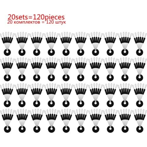 20sets/60pieces Space Beans Fishing Beans Rubber Stopper Column Shape Fishing Tools Tackle Accessories