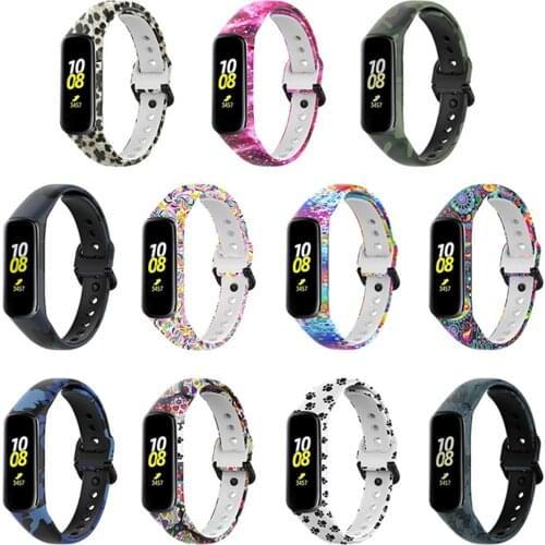 20mm Watch Strap w/Pattern Band Colourful Wristband Bracelet Replacement Belt for Samsung Galaxy Fit2 SM-R220 Smartwatch Parts