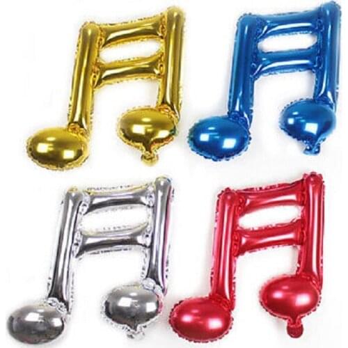 2017 lowest price! 18" Gold/Silver/Blue/Red Double Music Note Foil Supershape Balloon Party Decor