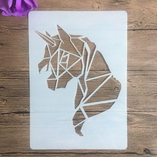 A4 29 * 21cm unicorn Mandala DIY Stencils Wall Painting Scrapbook Coloring Embossing Album Decorative Paper Card Template